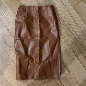 H&M Tan Leather Pencil Skirt